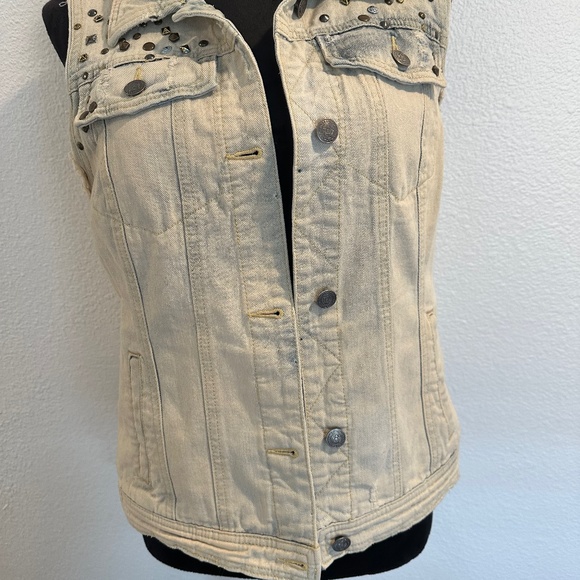 Free People Studded acid wash Vest. M - Picture 6 of 6